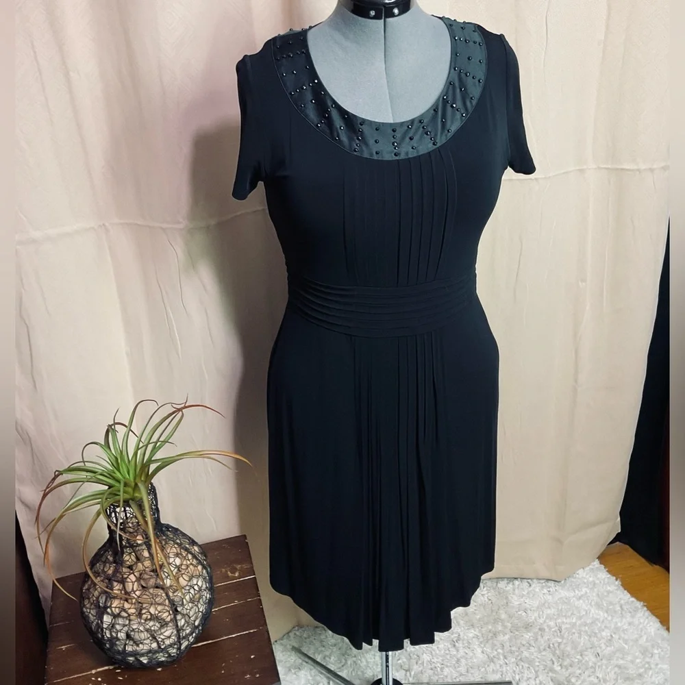 anne klein little black dress Faux-Wrap ready and polished for meetings Anne Klein Black Dress